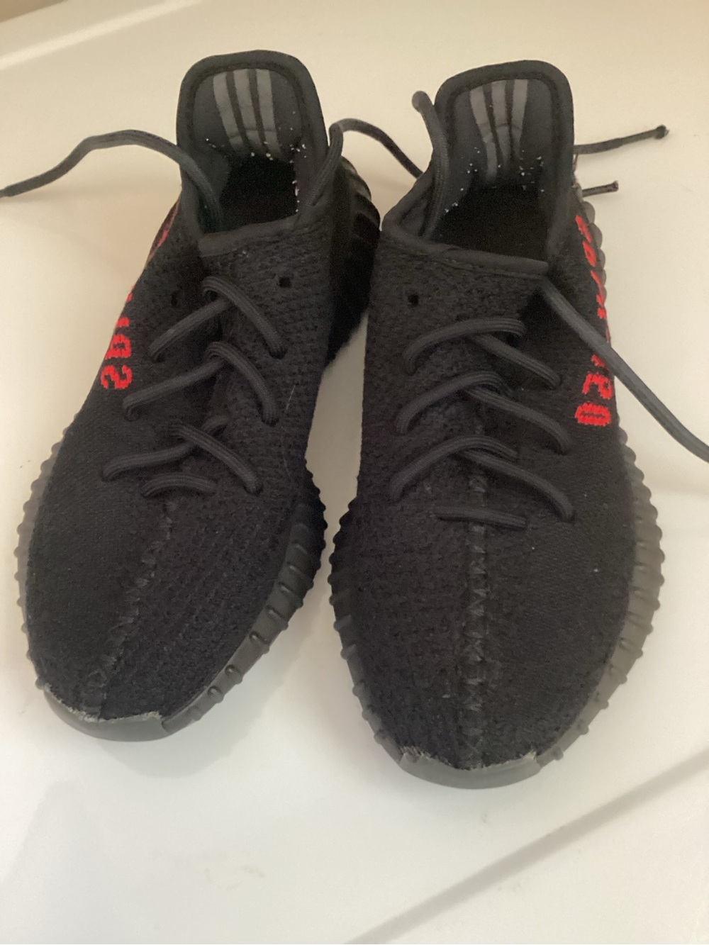 Yeezy Boost 350 V2 Black with Red Stripe